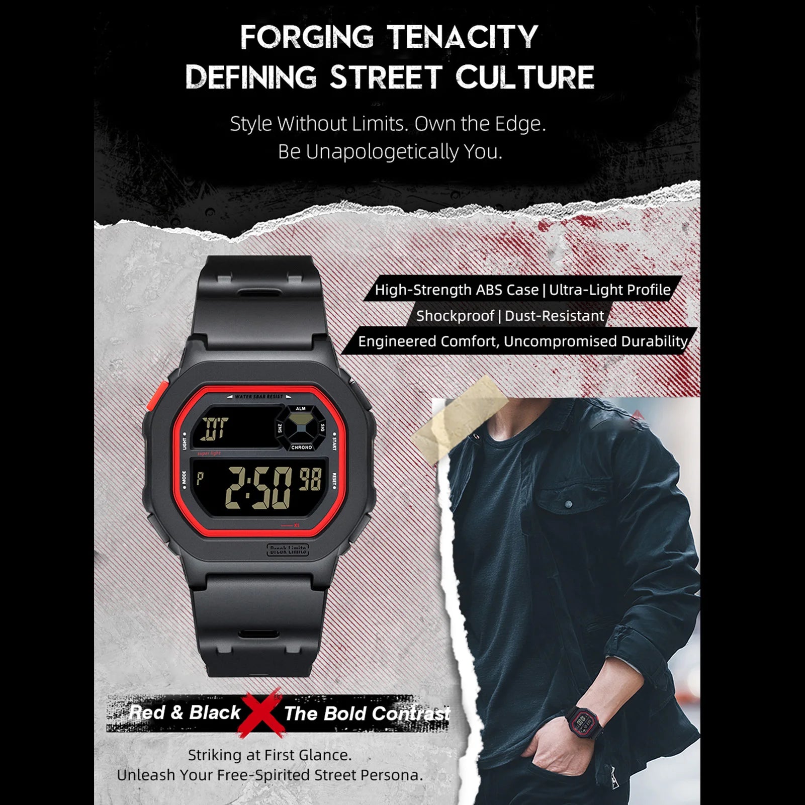 Digital Sports Watch &ndash; 50m Rainproof Stopwatch And Alarm
