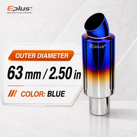 EPLUS Universal Car Stainless Steel Exhaust Muffler Tip Car Exhaust Resonator Inlet 51/63/76mm by InterCyprus Trading Ltd