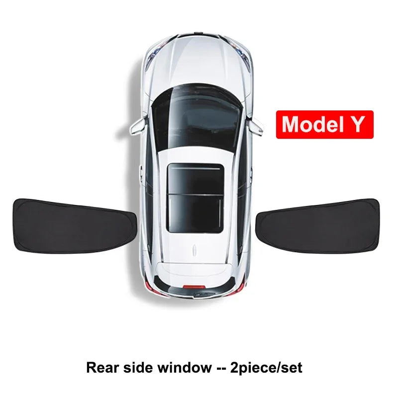 Custom Fit Side Window Sunshade for Tesla Model Y 2024 - UV Protection &amp; Heat Reduction MY Rear Window
