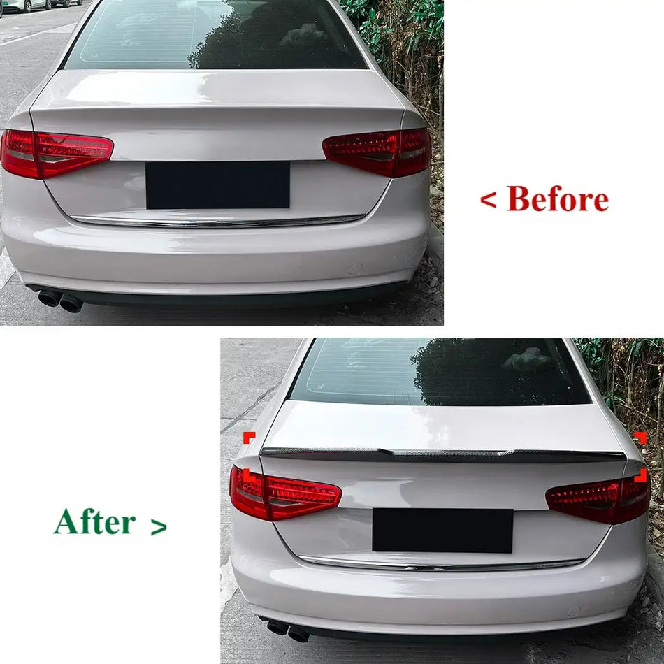 PSM štýlový zadný spojler pre Audi A4 S4 B8 lesklá čierna