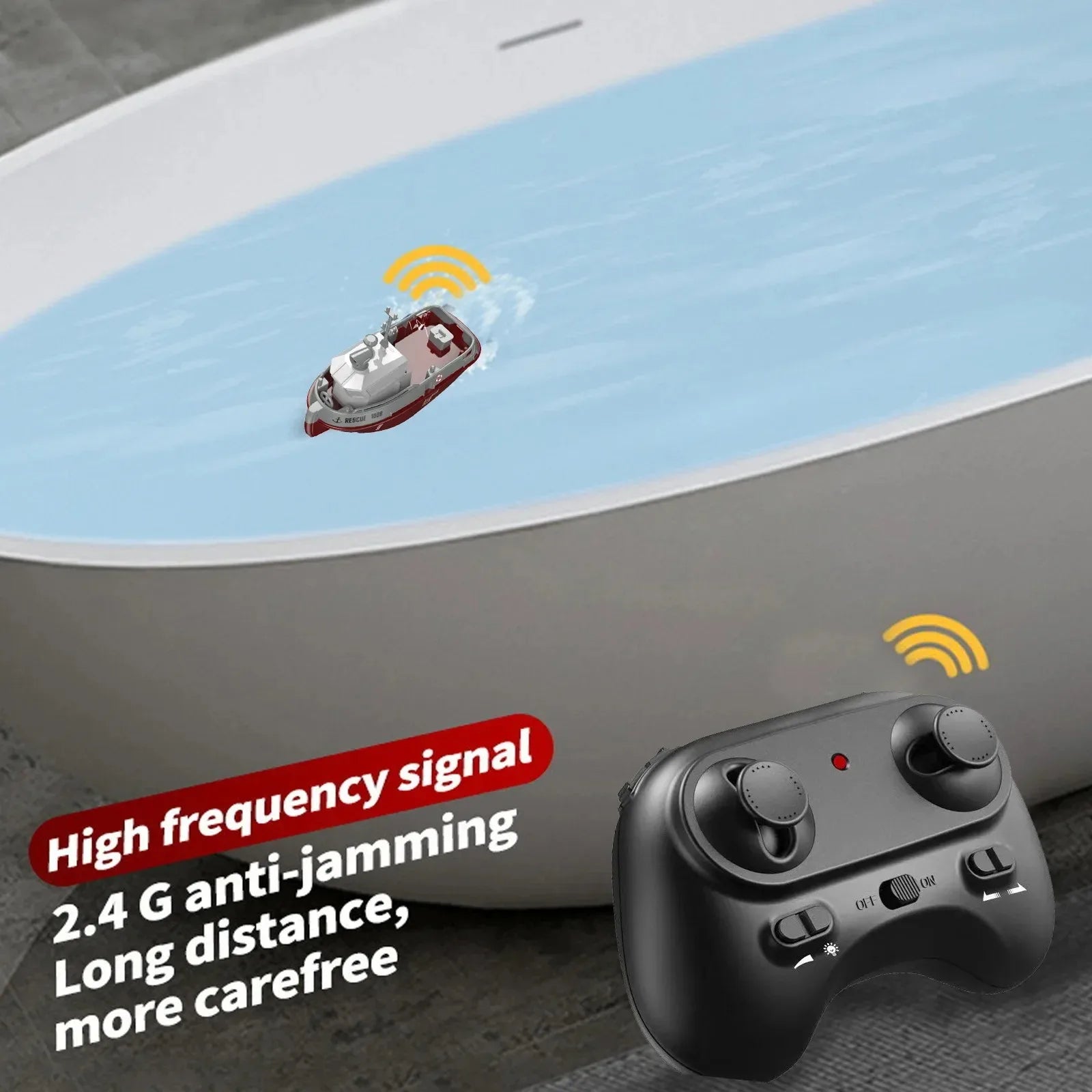 ZEY RC S820 Wireless Remote Control Tugboat with Dual Motors for Kids