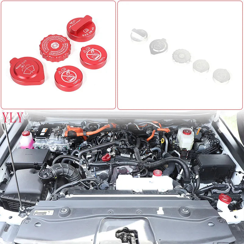 Красная наклейка на крышку масляного фильтра для Toyota Prado LC250