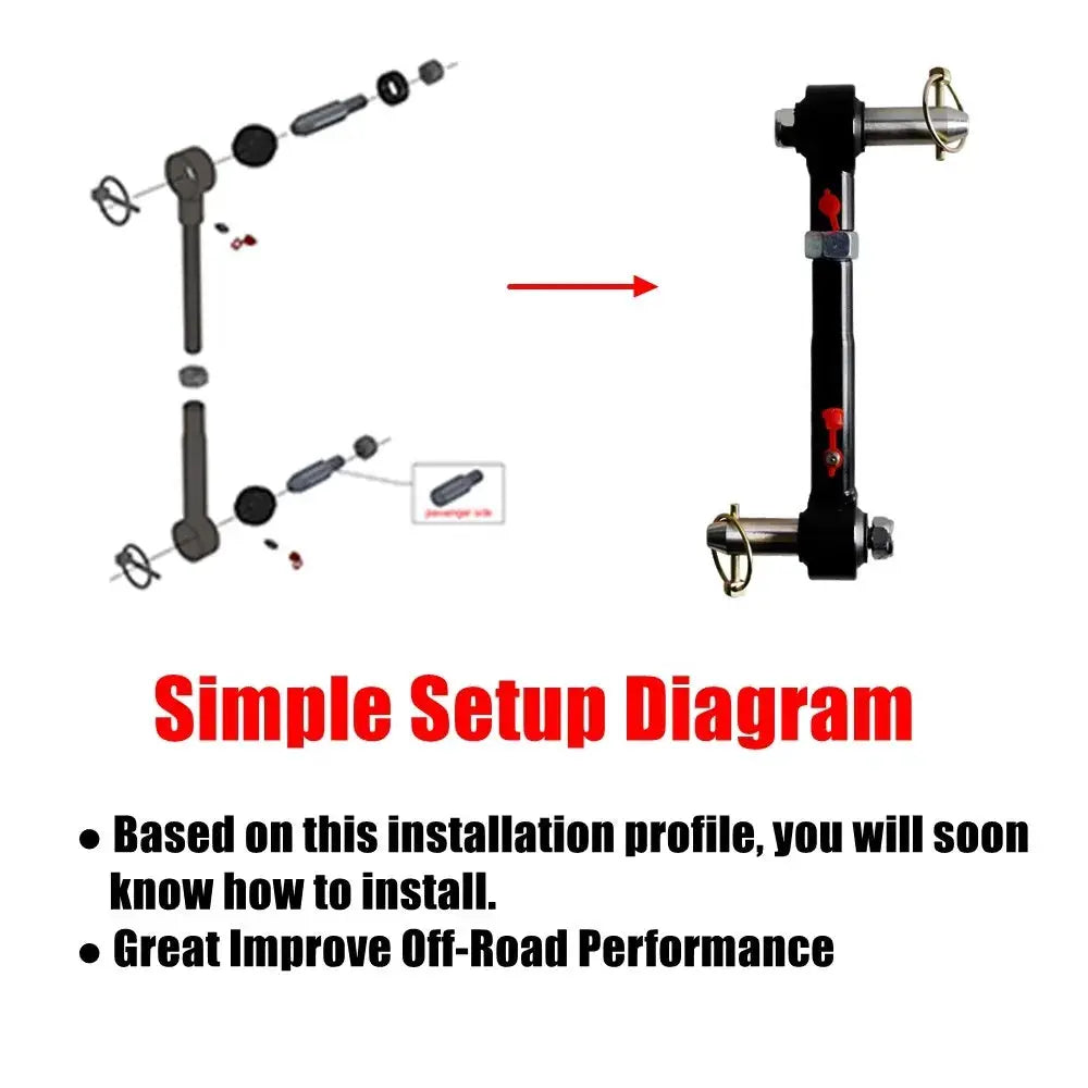 2.5-6" Lifts Front Sway Bar Links Disconnects For Jeep Wrangler JK JKS 2/4 Doors 2007-2018 Adjustable Car Parts PRC-1010A by InterCyprus Trading Ltd