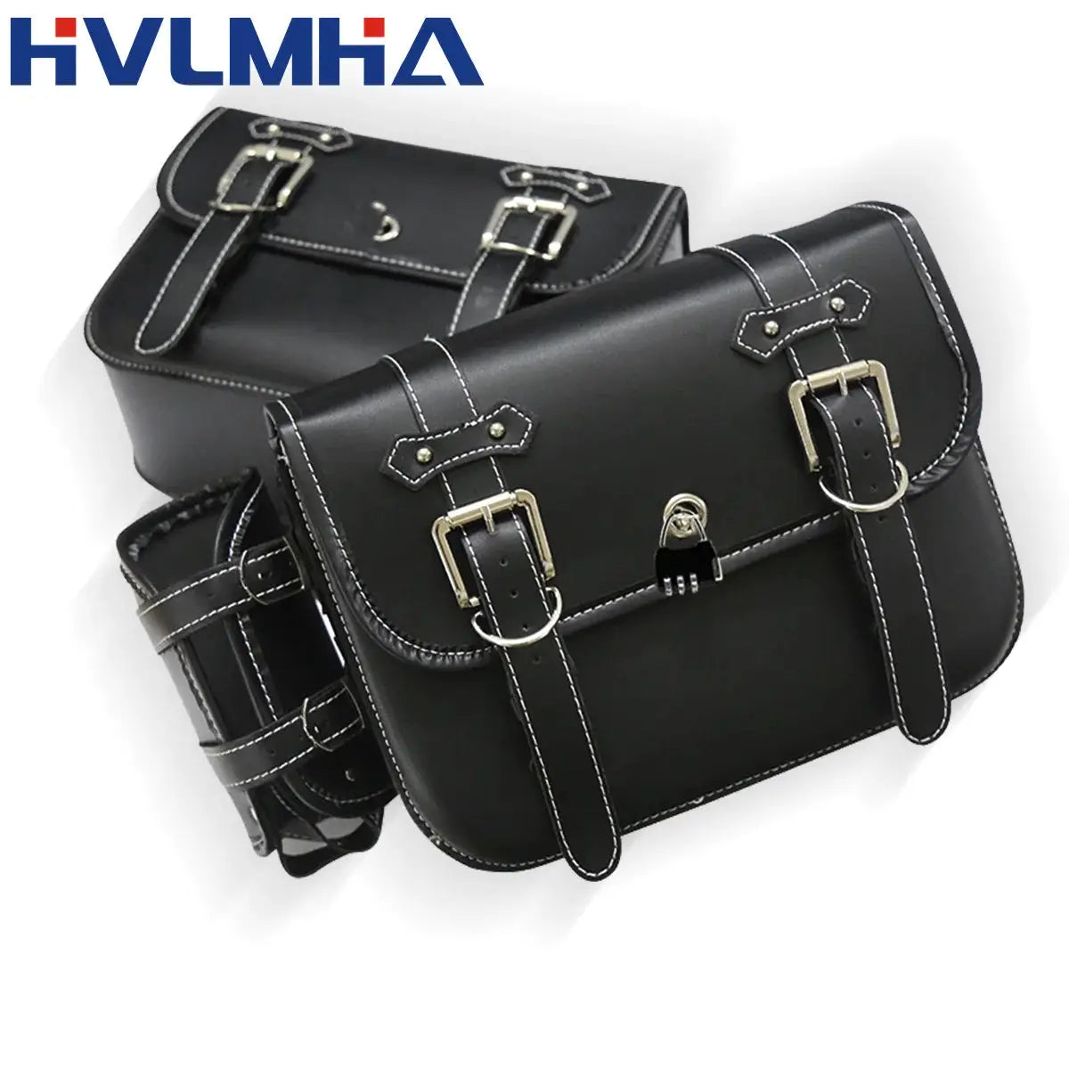 Motorcycle Saddlebags PU Leather Side Tool Pouch Gloves Luggage Saddle Bags Vintage Brown Universal by InterCyprus Trading Ltd
