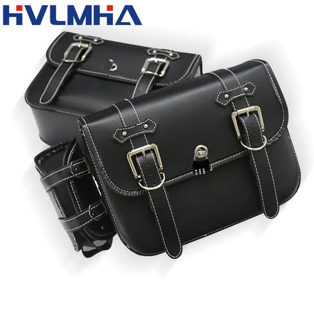 Motorcycle Saddlebags PU Leather Side Tool Pouch Gloves Luggage Saddle Bags Vintage Brown Universal by InterCyprus Trading Ltd