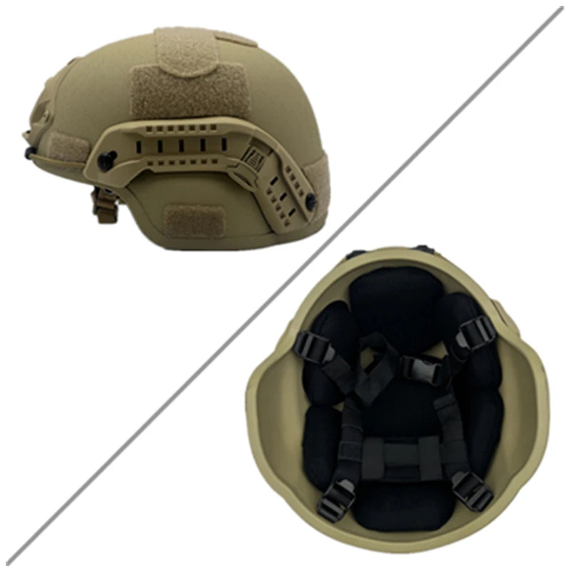 UHMWPE MICH2000 High Cut Ballistic Helmet - ISO NIJ IIIA MICH2000-Sandy