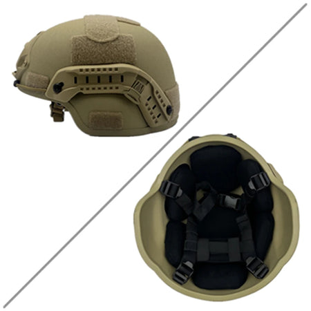 UHMWPE MICH2000 High Cut Ballistic Helmet - ISO NIJ IIIA MICH2000-Sandy