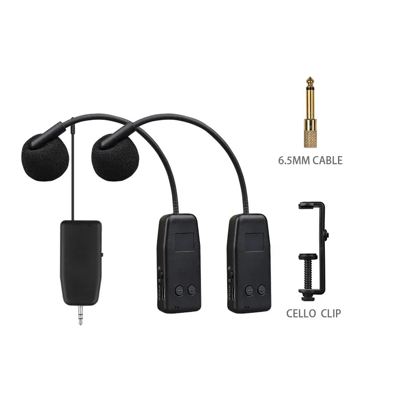 Savetek 2.4G Wireless Instrument Mic System &ndash; Long Range 50m Cello 1 to 2
