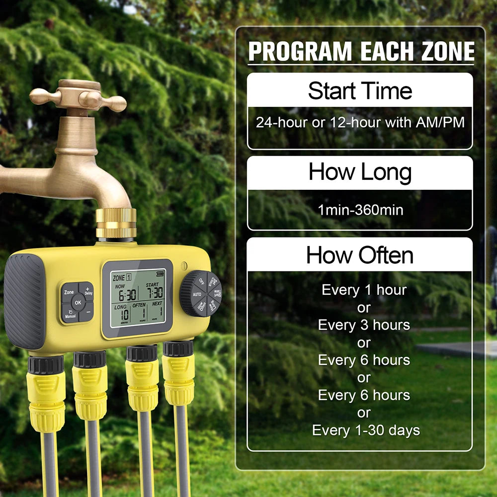 IPX5 Waterproof Irrigation Water Timer &ndash; Efficient Digital Watering Control
