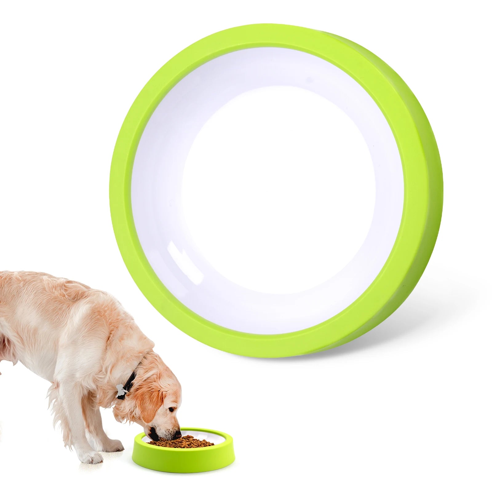 Pet Dog Slow Feeder Bowl &ndash; Anti-Gulping Design for Healthy Eating B Green