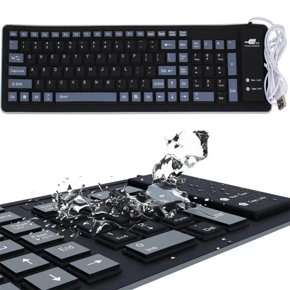 Portable Silicone Roll Up Keyboard &ndash; Ultra Quiet Waterproof
