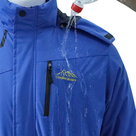 Women's Solid Colour Waterproof Windbreaker Jacket with Fleece Lining