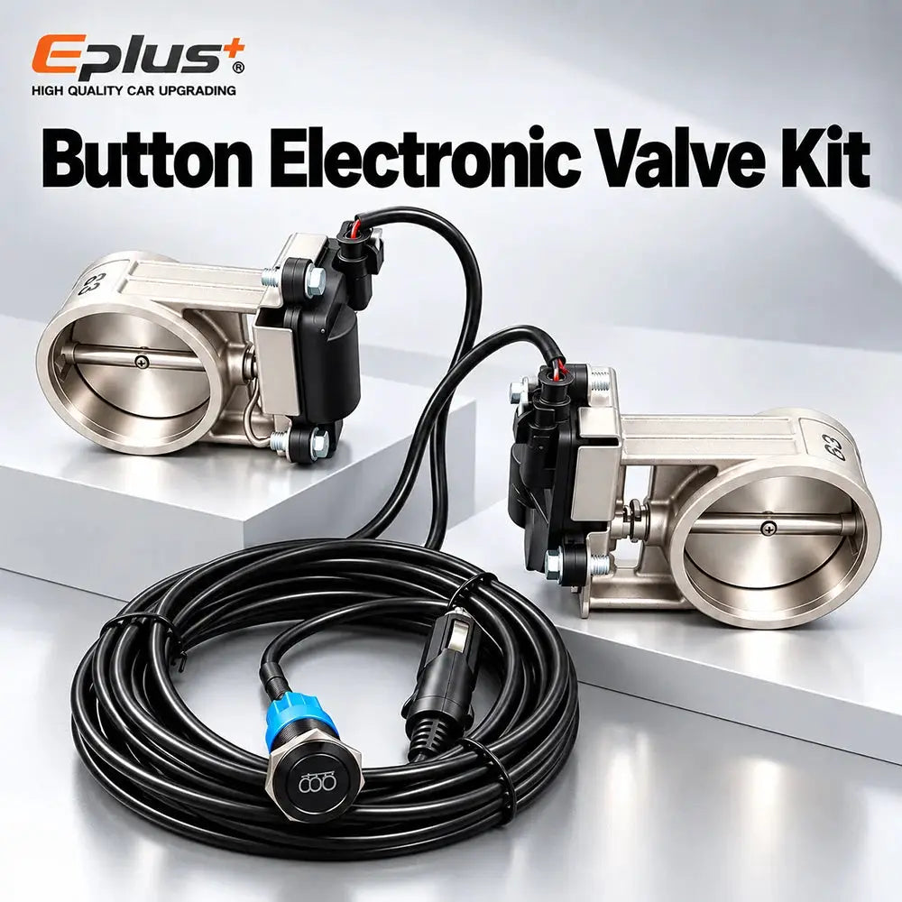 EPLUS Universal with Button Switch Stainless Steel Electric Exhaust Valve Kit Car Exhaust Pipe Electronic Muffler Valve by InterCyprus Trading Ltd