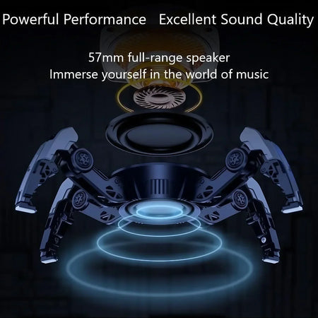 Mechanical Crab Bluetooth Speaker | Multicolor LED, Deep Bass, 8H Playtime