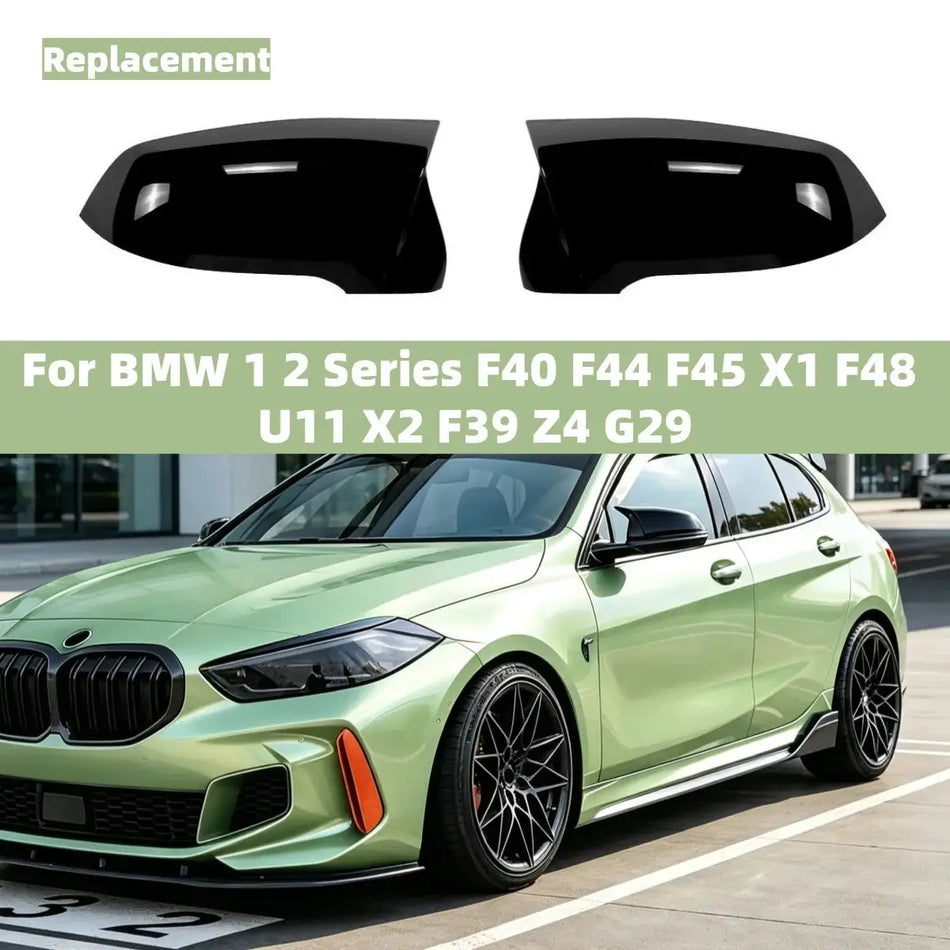 Rearview Mirror Caps ABS Glossy Black for BMW 1 2 Series F40 F44 F45 X1 F48 by InterCyprus Trading Ltd