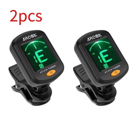 AROMA AT01A Rotatable Clip On Tuner &ndash; One Button Operation 2pcs