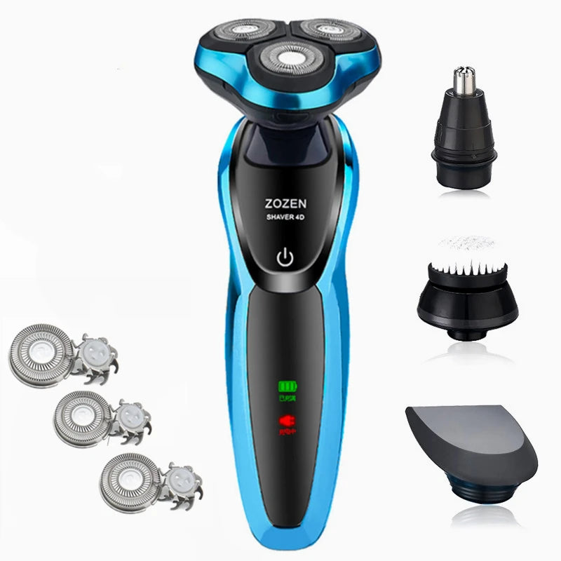 ZOZEN Rechargeable Waterproof Rotary Electric Shaver for Men