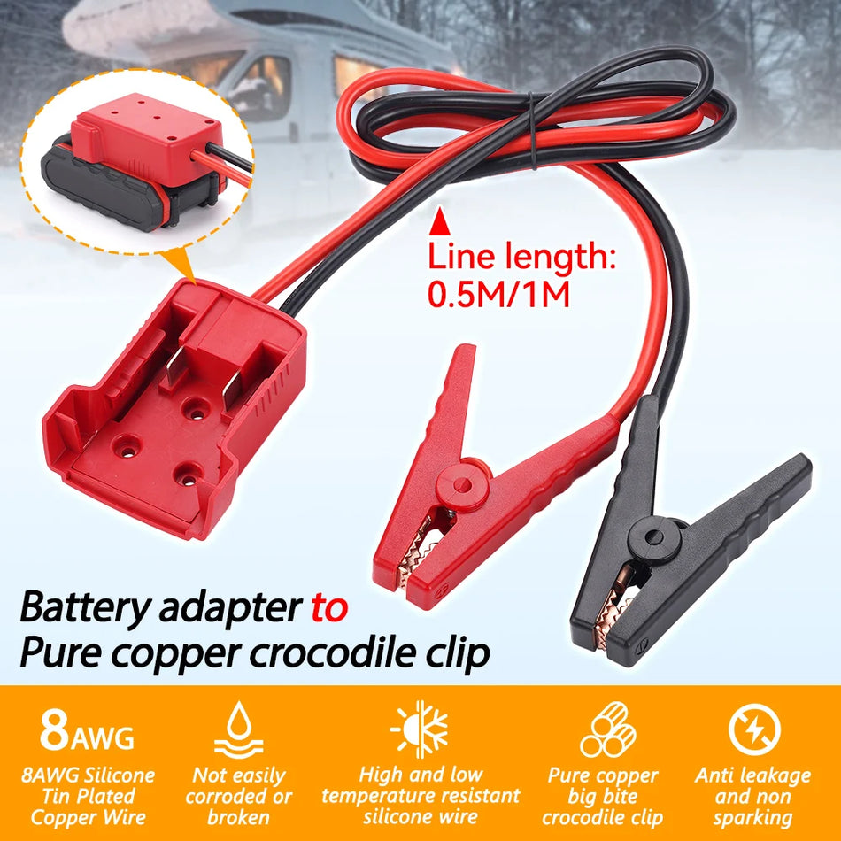 Milwaukee M18 Baterijos Adapteris Su Gryno Varinio Spaustuku Ir 8AWG Silikono Laidu