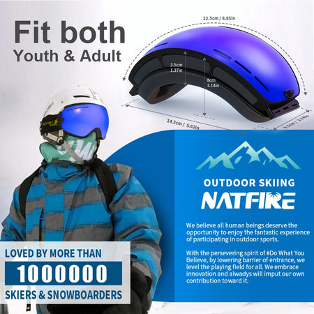 NATFIRE Snowboard Ski Goggles &ndash; UV400 Anti Fog Protection
