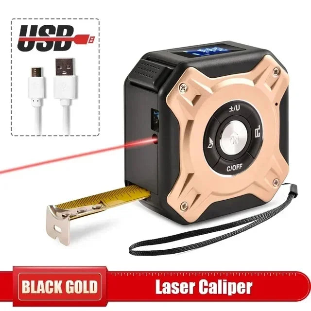 3 In 1 Laser Measuring Tool 40/60M &ndash; Dual Tape Laser Gold / 60m