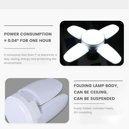 E27 Fan Foldable 28/60W LED Bulb &ndash; Ultra Bright 6500K