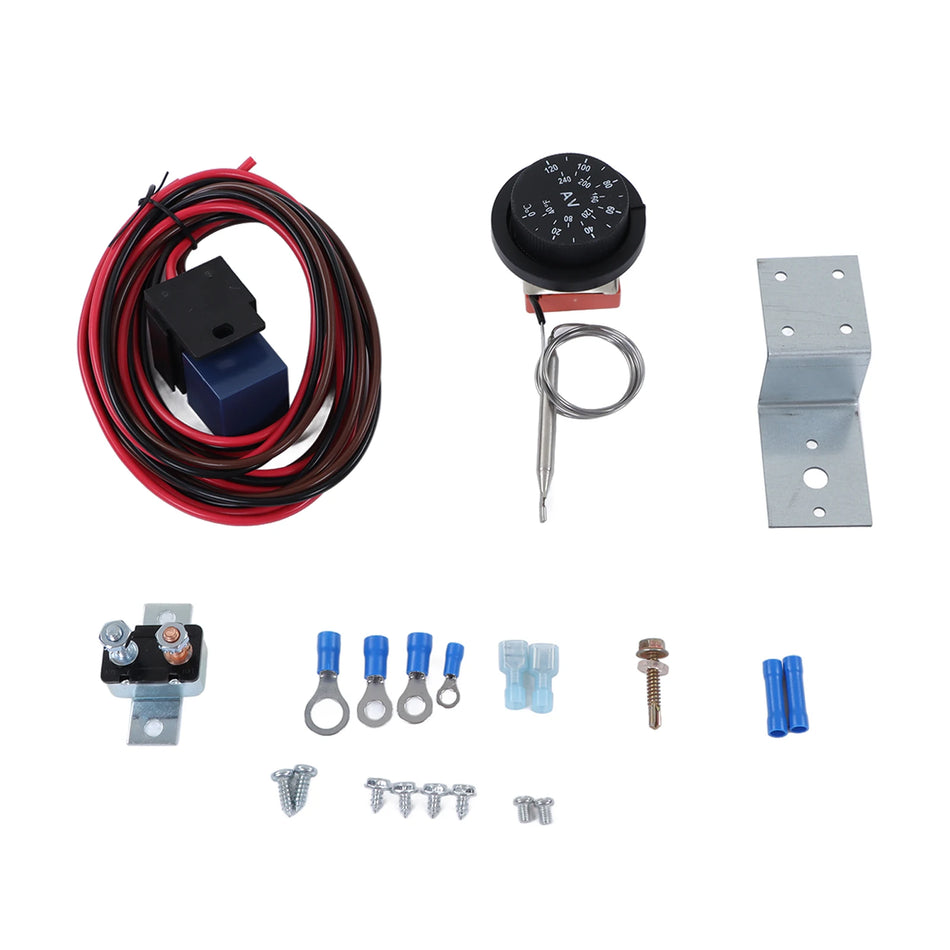 Car 12V Radiator Fan Thermostat Kit, 21-Piece Relay Wire Set For Cars And Trucks