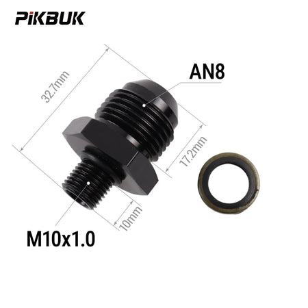 PIKBUK Aluminum AN8 Male to M10x1 M12/14/16/18x1.5 Adapter Flare Fitting Auto Hose Fitting Male Oil Cooler Fitting by InterCyprus Trading Ltd