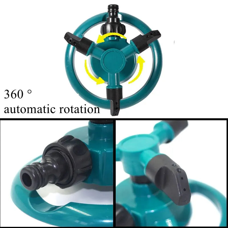 360 Degree Automatic Rotating Garden Sprinkler Nozzle - Efficient Lawn Watering