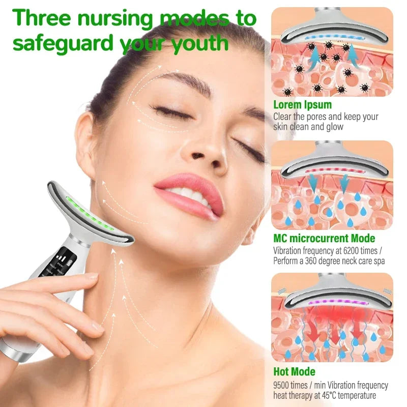 OIMG EMS Neck Face Lifting Massager with LED Photon Therapy