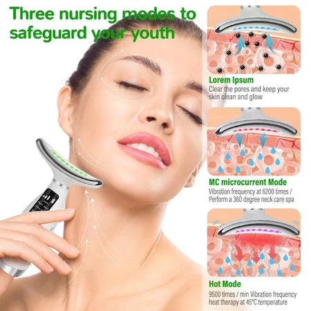 OIMG EMS Neck Face Lifting Massager with LED Photon Therapy