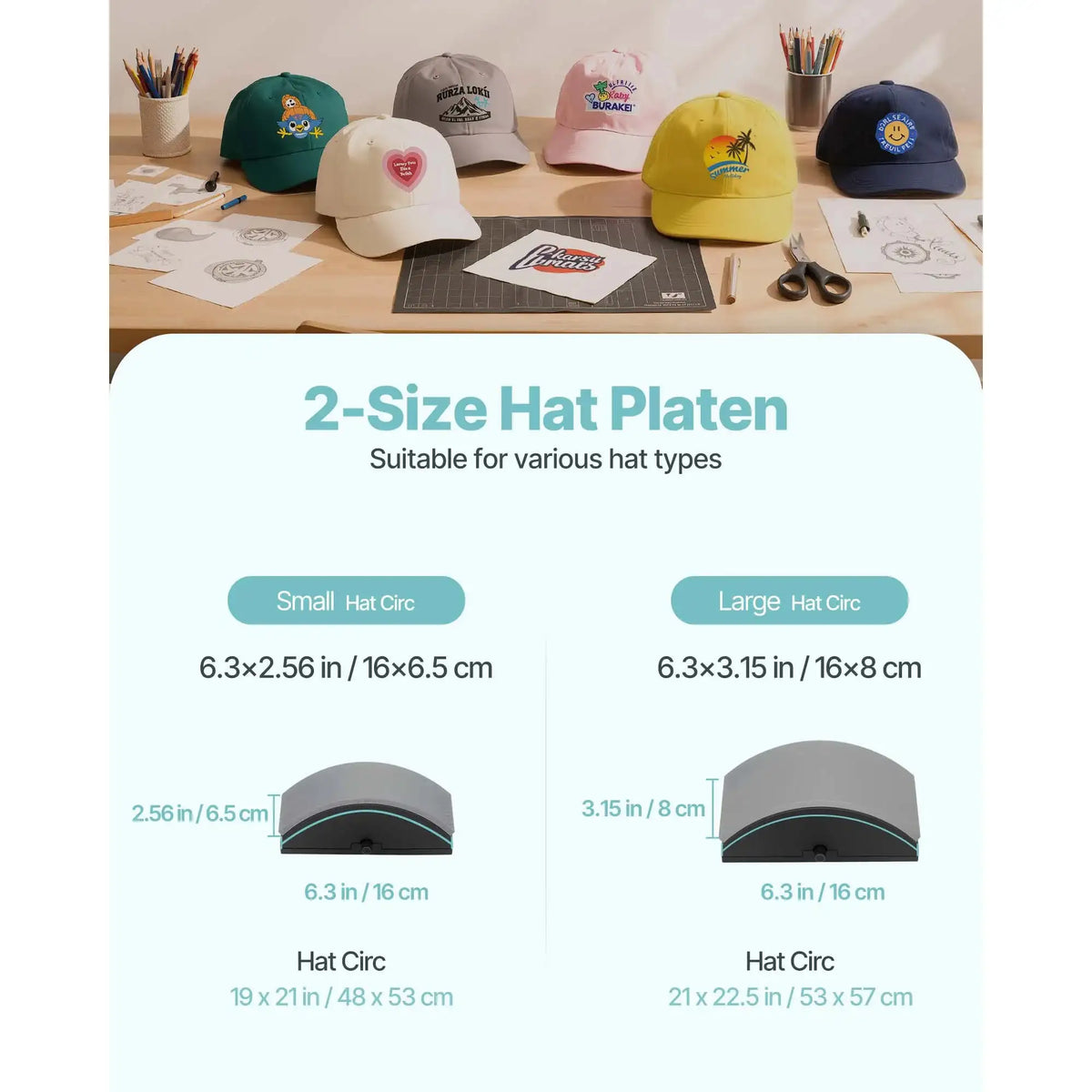 Hat Heat Press With Interchangeable Platens