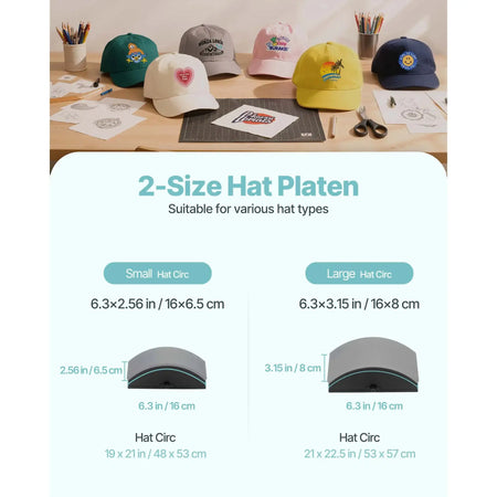 Hat Heat Press With Interchangeable Platens