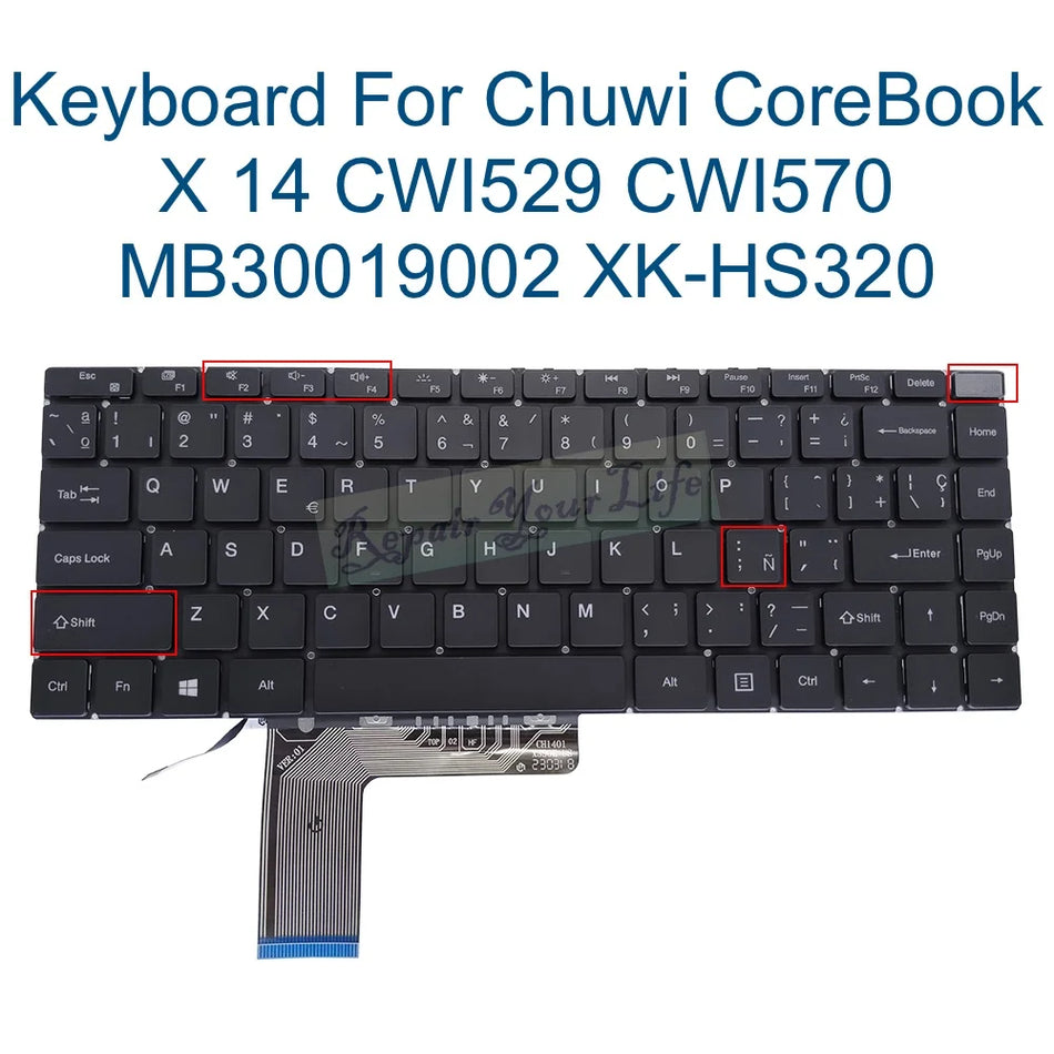 US Russian Spanish Backlit Keyboard - Multilingual Support