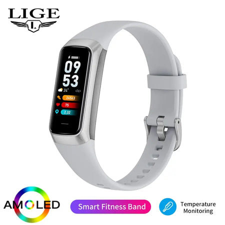LIGE Amoled Smart Watch Men 2023 - Heart Rate Monitoring Grey
