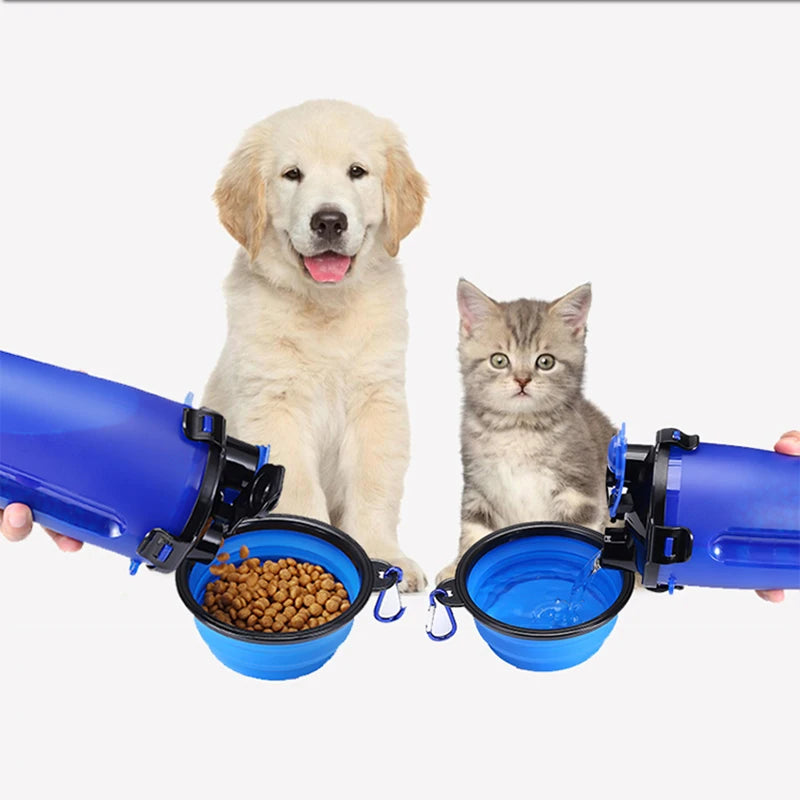 🟠 Pet Dual Purpose Water and Food Cup με πτυσσόμενο μπολ για την αποθήκευση σιτηρών και τη μεταφορά νερού υπαίθρια ταξίδια φορητά κύπελλα γάτας σκύλου