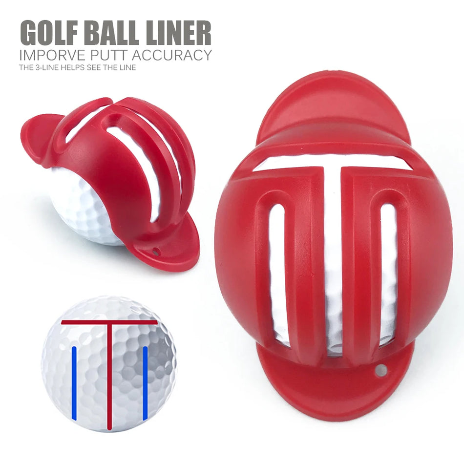 Marcatore per palline da golf a tre linee con strumento di allineamento per il putting
