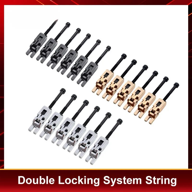 Double Lock Tremolo Bridge for Electric Guitar, 6-Saddle Set