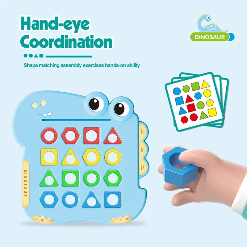 Puzzle cu forme geometrice Coliziunea dinozaurilor Jucării de masă