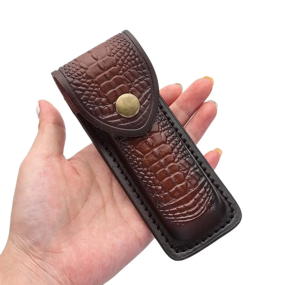 Cowhide Leather Knife Sheath for Folding Knives, Outdoor Tool Holster