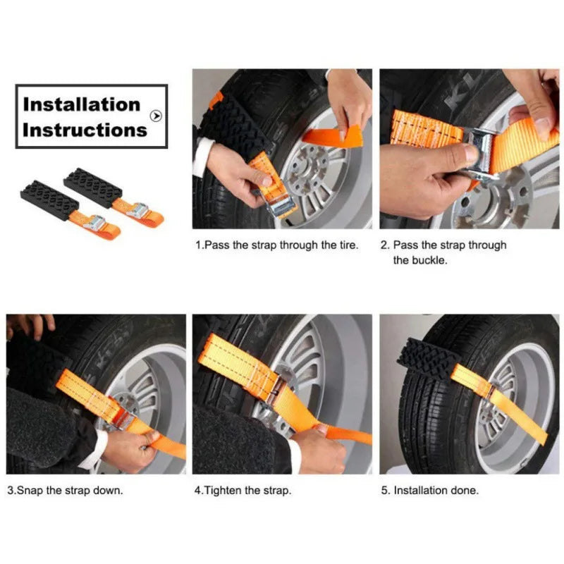 Anti-Skid Car Tire Traction Blocks 1/2pcs &ndash; Universal Fit