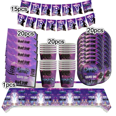 Fortnition Themed Birthday Party Supplies - Cartoon Alpaca &amp; Llama Decorations Tableware-76pcs / CHINA