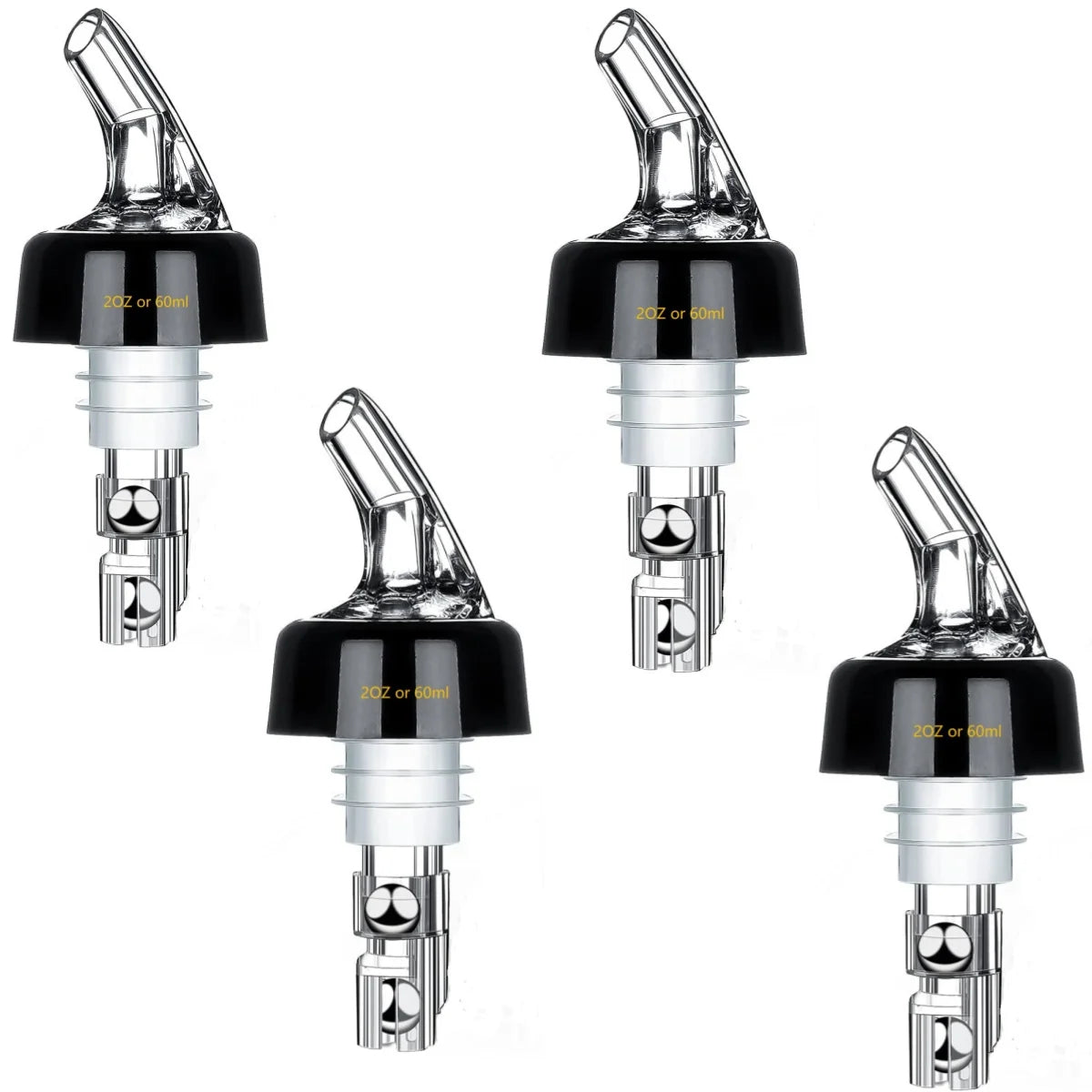 Automatic Measure Liquor Pourers &ndash; Durable Virgin Plastic 4PCS 60ml