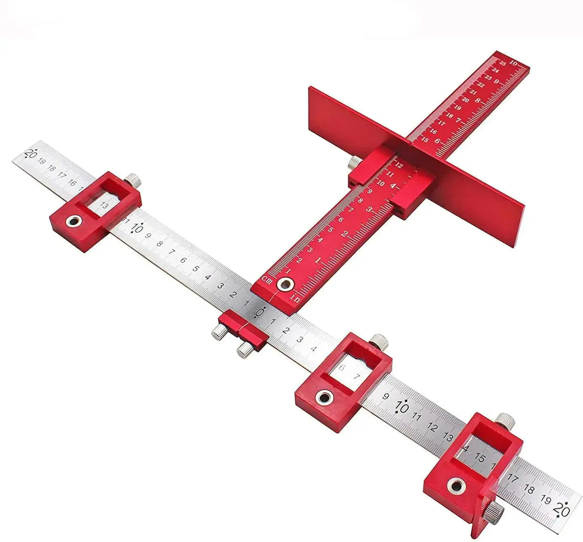 Cabinet Hardware Jig, Adjustable Drill Guide for Accurate Installation of Door and Drawer Front Handles and Knobs Punch Locator by InterCyprus Trading Ltd