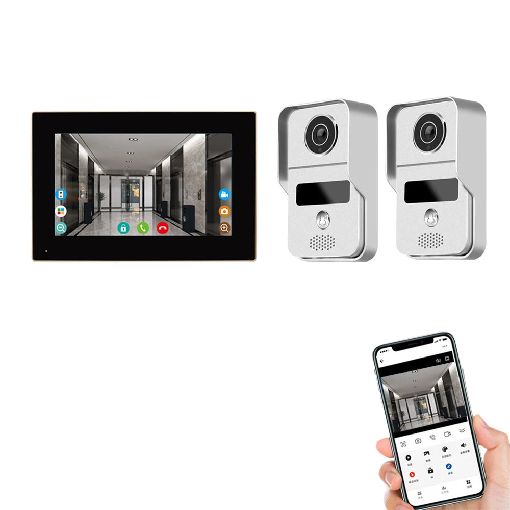 7 Inch Tuya Video Doorbell &ndash; Waterproof IP65 Intercom AHD7 2V1