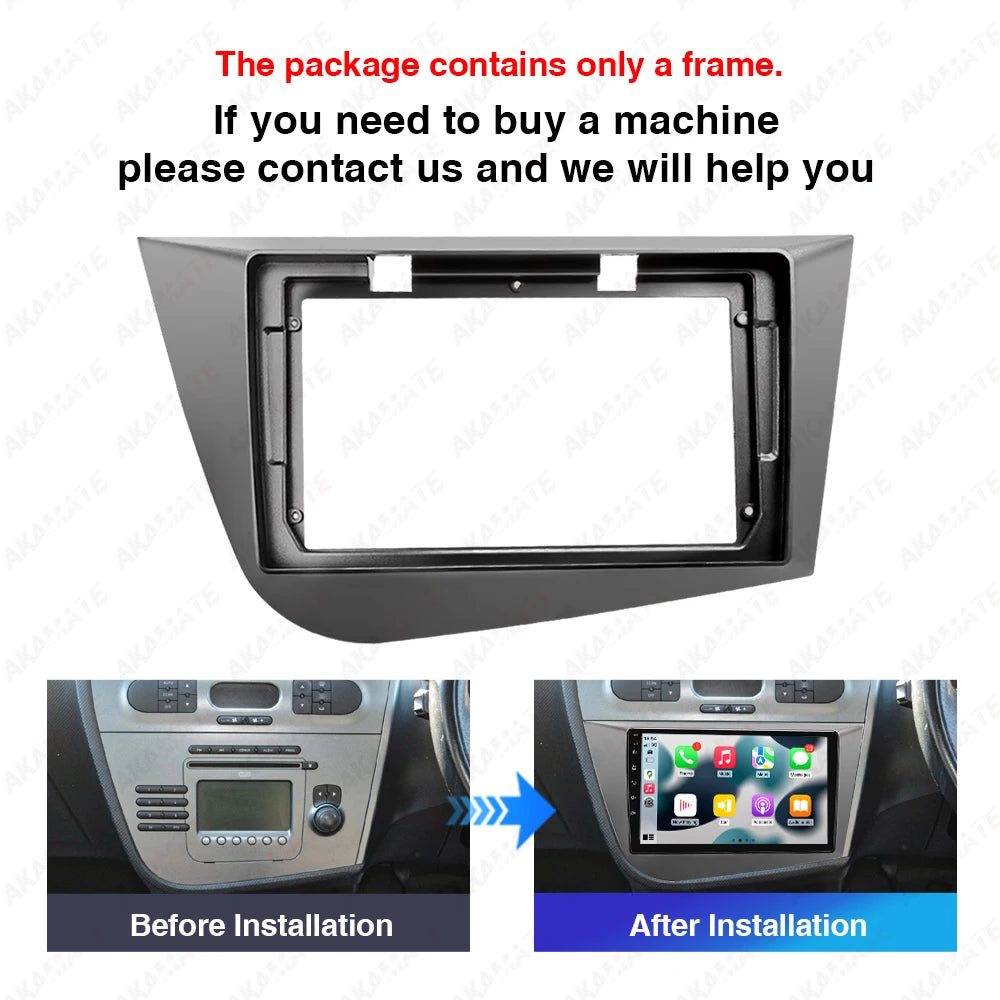 Car Radio Frame Bezel Seat Leon 2 MK2 2005-2012 - Fits 9in