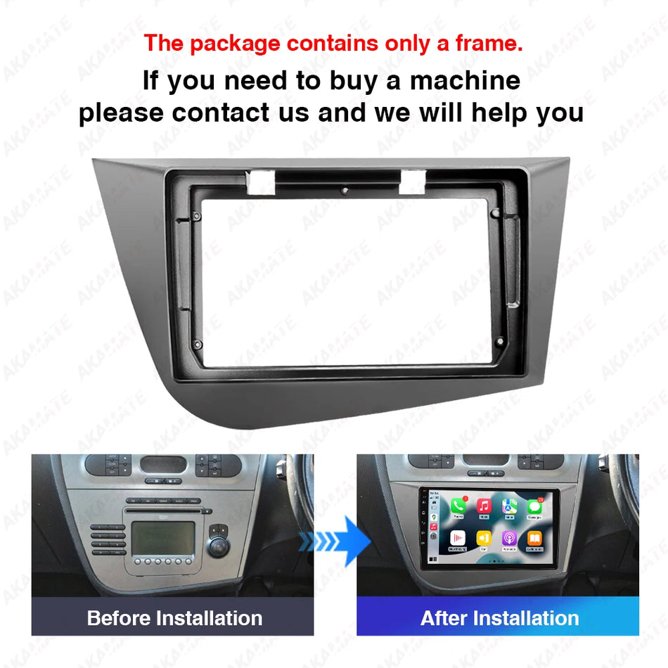 Car Radio Frame Bezel Seat Leon 2 MK2 2005-2012 - Fits 9in