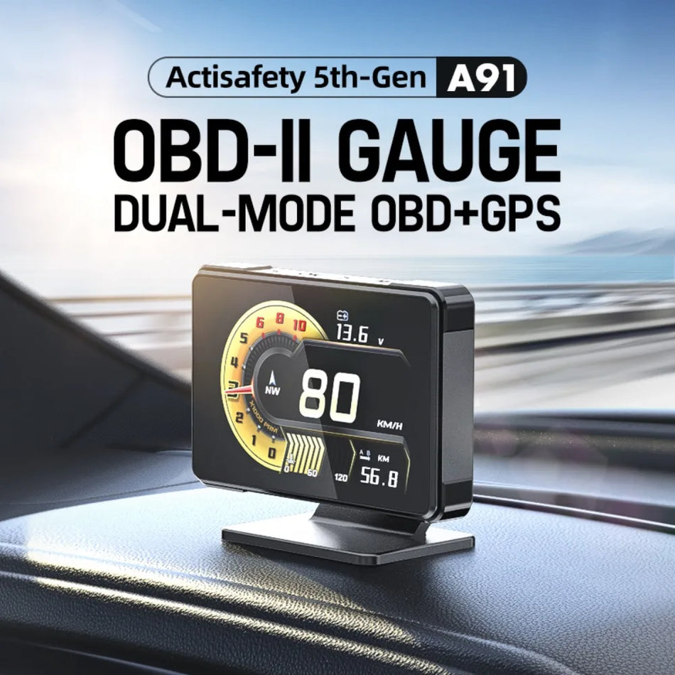 OBD-monitoiminen Head Up -näyttö täysikokoisella LCD:llä, vesilämpötila, öljylämpötila, kierroslukumittari