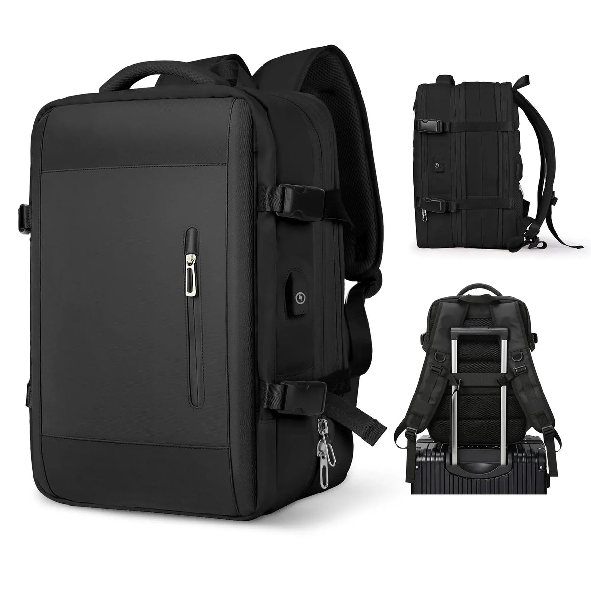 Likros Men Backpack - Waterproof And Expandable Travel Bag Black-916001