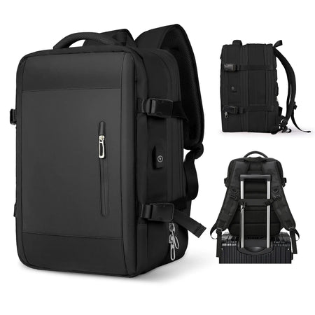 Likros Men Backpack - Waterproof And Expandable Travel Bag Black-916001