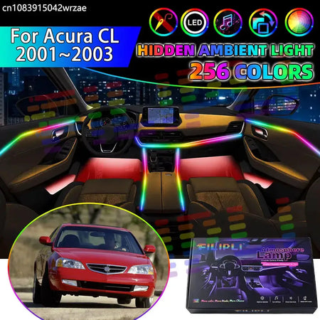 For Acura CL 2001~2003 YA4 MK2 RGB Car Interior Ambient Lights Strips Breathing Lighting Kit App Control LED strips Auto Parts by InterCyprus Trading Ltd